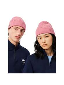 Lacoste Logo Women Beanie Hat - Rosa - Visa 3