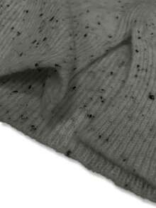 Rafferiza 新款蝴蝶结V领短款套头衫，柔软优雅 - 深灰色 - 查看 3