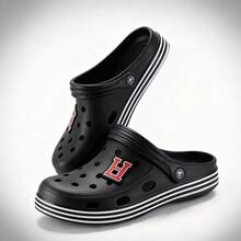 Zuecos de Agujeros para Hombres Multicolor de Moda y Transpirables pantuflas, Suela Blanda y Antideslizante - Ideal para Hogar, Playa y Exterior - 7002H-BLACK - Ver 4