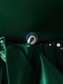 Glamorique Kids Young Girl Mesh Patchwork Bow Decor Elegant Long Sleeve Party Dress - Dark Green - View 9