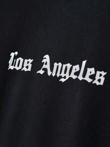 2件套青少年男童休闲渐变圆领套头卫衣套装，字母领设计，渐变时尚，适合秋冬季日常穿着 - 黑色 - 查看 9