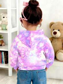 Áo nỉ in họa tiết nhuộm tie-dye cho bé gái, kiểu dáng thường ngày phù hợp cho mùa thu/đông. - Nhiều màu - Xem 2