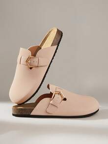 Solecia Women's Casual Slip-On Loafers With Buckle Design - Pink - View 3