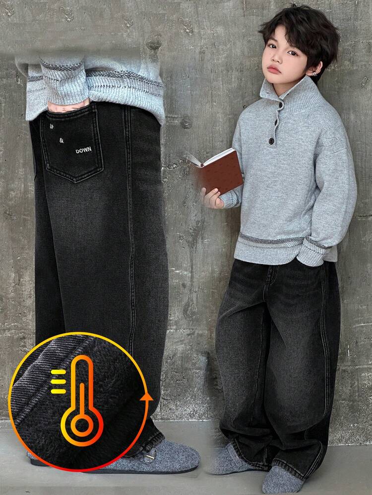 Tween Boy Denim Jeans Thermal Lined, Winter
