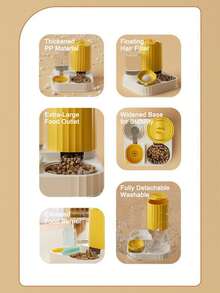 PETSIN 1个自动喂猫器，狗碗，宠物碗，猫碗二合一饮水器，猫碗，宠物用品 - 彩色 - 查看 3