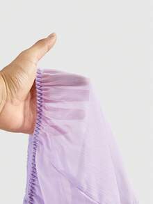 ROMWE Kawaii Babydoll rosa Chiffon Perspektive sexy Set, süßes Schulmädchen