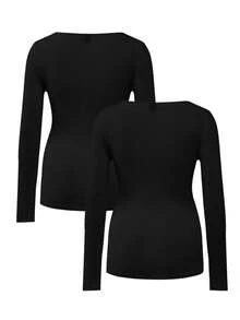 Modmama Maternity Casual Solid Color Long Sleeve T-Shirt, Autumn