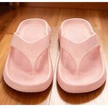 Chanclas de Dedo Mujer Plataforma Gruesa, Sandalias Unisex EVA Antideslizante - Ideal Playa y Hogar - 8728-Rosa - Ver 4