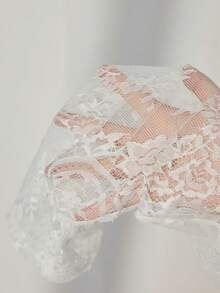 Bluhae Áo khoác Blazer nữ tay dài phối ren trơn màu thanh lịch - trắng - Xem 7