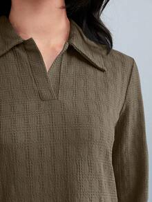 Graceveil Ladies' Solid Color Top And Wide Leg Pants Two Pieces Set 2 Pieces Set Modest - Brown - View 7