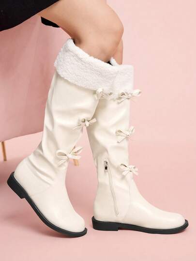 CUCCOO DOLLMOD Women's Retro Over-The-Knee Boots, Round Toe Slim Fit Tall Riding Boots For Christmas