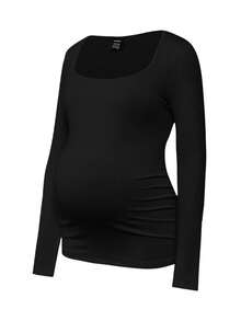 Modmama Maternity Casual Solid Color Long Sleeve T-Shirt, Autumn