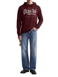 Classic Mens Hoodie Red - Burgundy - View 3