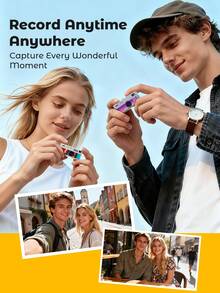 Teckwe 迷你钥匙扣相机，拇指相机，1080P 全高清迷你复古数码相机，微型便携复古微距相机，生日礼物