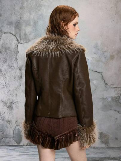 Hippie Vintage Hippie Patchwork Fuzzy Jacket