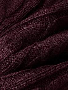 Elamini ملابس علوية نسائية فضفاضة بلون أحادي وأكمام طويلة مجدولة