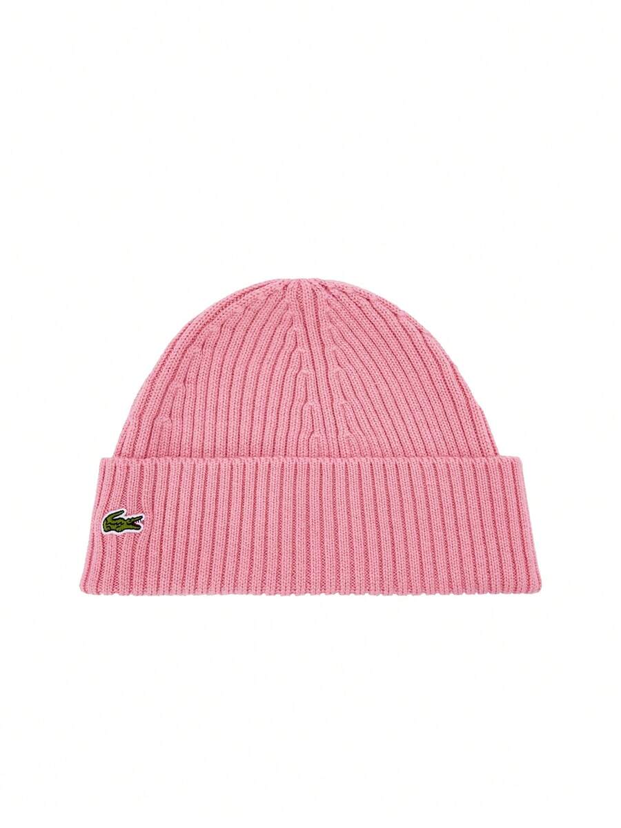 Lacoste Logo Women Beanie Hat - Rosa - Visa 1
