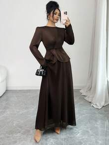 SHEIN Elenzya Vestido elegante de festa em cor sólida com cintura torcida