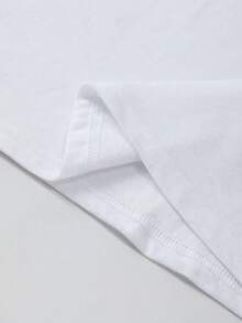 INAWLY Simple Crew Neck Short Sleeve T-Shirt, Fashionable For Summer - White - View 5