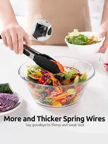 1PC Stainless Steel Tongs - Heat Resistant BBQ & Kitchen Utensil - Multicolor - View 7