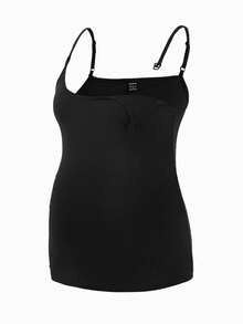 Modmama Maternity Solid Color Nursing Cami Top - Khaki - View 8