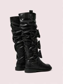 CUCCOO DOLLMOD Women's Retro Over-The-Knee Boots, Round Toe Slim Fit Tall Riding Boots For Christmas - Black - View 9