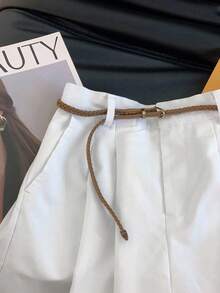 Airaco Women's Solid Color Casual Shorts