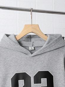 Vacaura 2pcs/Set Casual Hoodie & Jogger Pants Set, Printed Design, Suitable For Teen Boy's, Leisure Wear - Grey - View 4