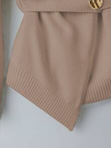 Franclia Unique Design Cardigan Sweater For Women - Khaki - View 4