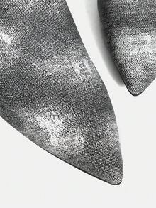 Women's Tie-Dye Pointed Toe Side Zipper Design Fashion High Heel Mid-Calf Boots - Grey - View 10