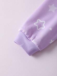 My Little Pony X SHEIN Baby Girl Cute Cartoon Pony Print Crew Neck Long Sleeve Loose Casual Outdoor Purple Sweatshirt - Multicolor - View 6