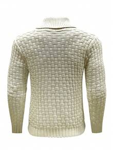 Manfinity Homme Men's Solid Color Minimalist Casual Long Sleeve Sweater - Khaki - View 2