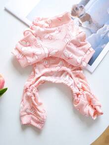 PETSIN 1 sztuka ubranka dla zwierząt, uniwersalny, wygodny strój domowy dla kotów, psów i kotów, odpowiedni na każdą porę roku jako warstwa bazowa. Różowy kombinezon. - Różowy - Zobacz 8