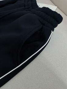 Resyla 女士休闲拉链领度假连帽衫套装 - 藏蓝色 - 查看 3