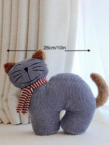 Cirelle Tope de puerta de peluche con gato durmiendo y gato sorprendido con bufanda, en gris y marrón, mantiene la puerta abierta, opción de regalo y decoración del hogar - Gato asustado - Ver 6
