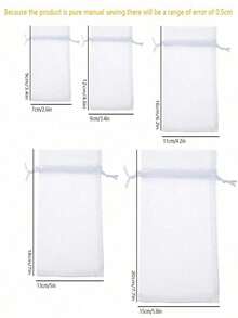 50个装束口纱礼品袋 - 优雅网纱礼品袋，适用于婚礼回礼、新娘送礼会、派对装饰、珠宝包装、节日礼品包装用品 - 白色 - 查看 11