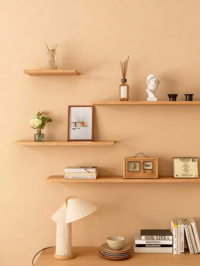 Cirelle מדף אחסון רכוב על קיר אחד, מדף תצוגה רכוב על קיר לסלון, לחדר שינה