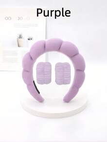 1PC Face Washing Headband Wristband Set For Women Skin Care Makeup Bubble Headband Teen Girl Gift Spa Self Care Facial Tools Beauty Skincare Cleansing - Multicolor - View 13