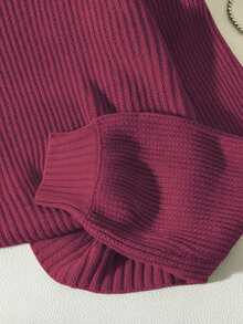 Franclia Maglione oversize casual da donna, semplice tinta unita, scollo a goccia, adatto per uso quotidiano e pendolarismo, autunno/inverno