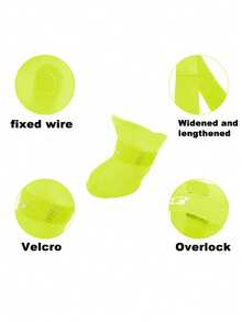 PETSIN Được làm bằng silicon, chống thấm nước, chống trượt, bền, mềm mại, linh hoạt, thoáng khí, nhẹ, dễ dàng đeo vào và tháo ra, dây đeo có thể điều chỉnh để vừa vặn, chống bụi, chống bùn và chống thủng, họa tiết hoạt hình dễ thương, phù hợp cho chó nhỏ, vừa và lớn. Lý tưởng cho các chuyến đi bộ ngoài trời, đi bộ đường dài, du lịch và sử dụng hàng ngày trong thời tiết mưa, tuyết hoặc bùn. Một vật dụng không thể thiếu cho những chuyến phiêu lưu của thú cưng, có thể tái sử dụng, chống mài mòn và nhanh khô. - Màu vàng - Xem 2
