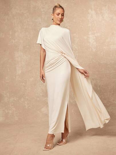 Lumalex Early Spring Women's Asymmetrical Draped Waist Fitted Dress PreSpringDresses With Ruched Details Luxury NewYearNewLook QuietLuxe Prom Gathering Party Banquet Modest Old Money Coquette Glitter Holiday Party Rave Festival Outing Vacation Hot Outdoor Richly Layered Wedding VDayGiftGuide RomanticVDayOutfit Season Banquet ID Party New Year Looks Of Party Party Dress PreSpringDresses For Draped Dress PreSpringDresses Rouche Dress PreSpringDresses Drape Dress