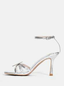 Giày cao gót thời trang đính đá pha lê hình trái tim cho nữ - Bạc - Xem 7