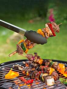 1PC Stainless Steel Tongs - Heat Resistant BBQ & Kitchen Utensil - Multicolor - View 9