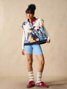 VARSIVA 休闲撞色印花运动夹克，秋冬 - 彩色 - 查看 3