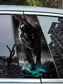 2 包虎纹闪电汽车贴纸 B 柱车门贴花 防刮花 车身外部装饰 圣诞袜填充物 节日礼物创意 送给汽车爱好者的必备汽车配件 - 多色 - 查看 7