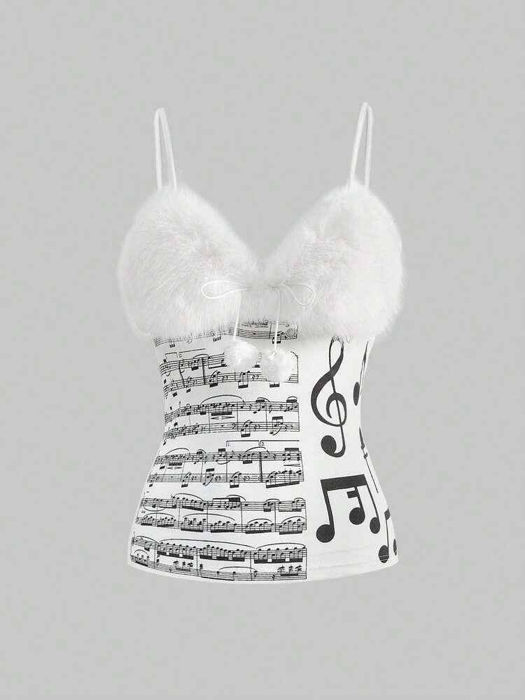 ROMWE J-Fashion Gilet sans manche en fausse fourrure détachable Gyaru Y2K Abby Himekaji pour femmes, convient pour une tenue de neige en automne/hiver