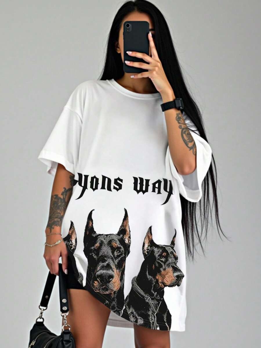 INAWLY Solva Camiseta sexy estilo hip-hop para mujeres - Blanco - Ver 1