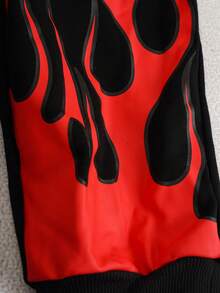 Transformers X SHEIN Quần nỉ dài họa tiết ngọn lửa và robot cho bé trai tuổi mới lớn cạp chun màu đen - màu đen - Xem 8