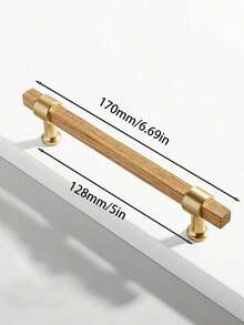 1pc Modern Simple Wooden Furniture Cabinet Drawer Pull Handle, Oak Or Walnut Wood - Multicolor - View 24