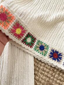 SHEIN 2件套女婴休闲时尚度假风无袖上衣和裤子套装，适合春夏季节、居家、度假、海滩、派对、日常穿着 - 杏色 - 查看 10